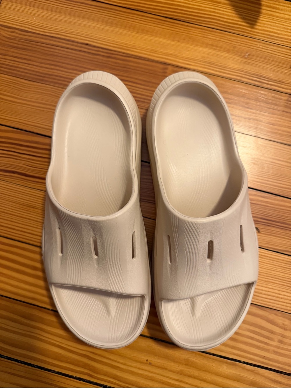 Hoka One One Women's White Foam Slide Sandals